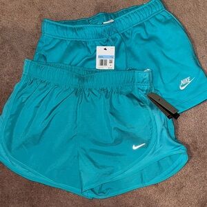 Nike Women's Teal Shorts 2 Pairs Cozy & Running Shorts Women’s Small, Medium, XL